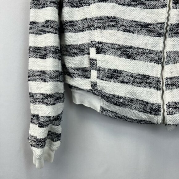 Sanctuary Bomber Jacket Navy/White Stripe Asymmetric Zip Pockets Size Small - Picture 7 of 10